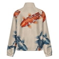 thumbnail image 6 of Jackets for Women Winter Coat Jackets Flannel Stand Collar Jacket(Koi Fish Tattoo Art,Size:S-4XL), 6 of 7