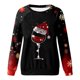 thumbnail image 3 of Gibobby Sudaderas para mujer navidad Sudadera casual con estampado navideño para mujer, cuello redondo, manga larga, sudadera raglán(Negro,CH), 3 of 4