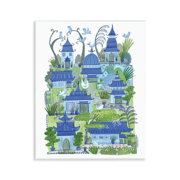 Stupell Industries Charming Village Buildings Architecture Painting Unframed Art Print Wall Art, 11 x 14