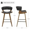 thumbnail image 2 of Black Faux Leather Counter Stools with Metal and Wood Frame and Metal Footrest, Set of 2, Barstools in Dining Room, 2 of 12