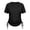 Black, variant on T-Shirts For Women Crew Neck Raglan Short Sleeve T-Shirt Adjustable Side Drawstring Ruched Slim Athletic Effortless Style Tunic Top