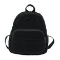 thumbnail image 3 of Mochila para niñas, de pana, con cremalleras suaves, para mujer, portátil Negro, 3 of 9