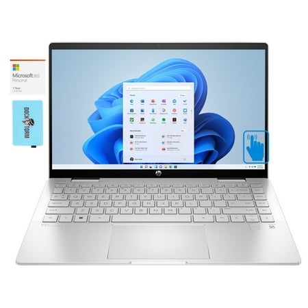 HP Pavilion X360 14-ek0097nr Home/Business 2-in-1 Laptop (Intel i5-1235U  14.0in 60Hz Touch Full HD (1920x1080)  Win 11 Pro) with Microsoft 365 Personal   Dockztorm Hub