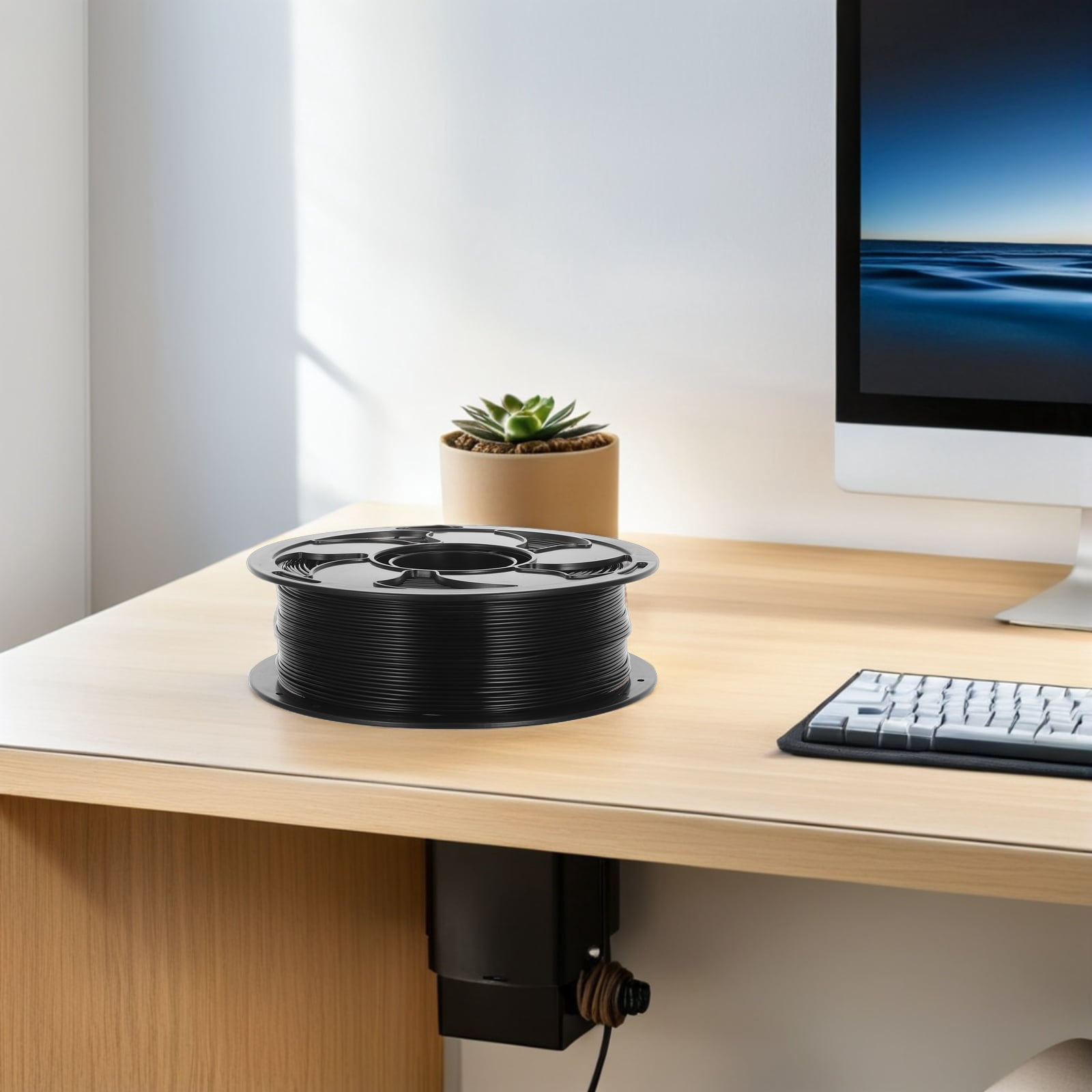 Pretyzoom High Purity Petg Material Black Filament Spool for 3D Printer Compatible with Standard 175Mm Diameter