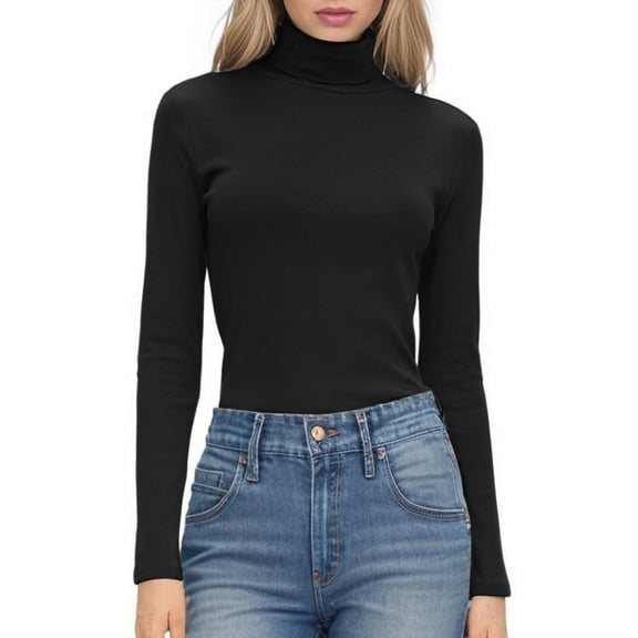 Zeagoo Women's Turtleneck Long Sleeve Tops Lightweight Base Layer T-Shirts Solid Slim Fit Thermal Top