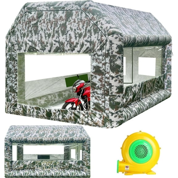 LVAOSTT Inflatable Paint Booth Portable 13x11x8.2FT Inflatable Spray Booth Tent, Car Paint Tent with Air Filter System Air Blower for DIY Spray Car Parts Painting Workstation Motorcycle Garage
