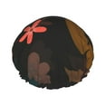 thumbnail image 1 of YFYANG Women's Double Waterproof Shower Cap, Flower and Leaf Pattern Reusable Hair Cap for All Hair Styles and Head Sizes, 1 of 9
