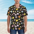 thumbnail image 2 of Pofeuu Flower Butterfly Print Hawaiian Shirt for Men Sleeves Casual Button Down Summer Beach Dress Shirts T-Shirts,Large, 2 of 7