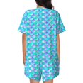 thumbnail image 4 of Womens Pajama Sets With Pocket, Pearl purple blue fish scales Lounge Sets Short Sleeve Sleepwear PJ Sets for Women, 4 of 6