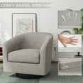 thumbnail image 5 of DREAMSIDEA Swivel Barrel Accent Chairs Set of 2, Modern Upholstered Living Room Chair Round Club Armchair-Khaki, 5 of 5