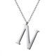 thumbnail image 1 of PROSTEEL Colgante Inicial N Collar de plata con letra del alfabeto, collar de acero inoxidable para mujeres y niñas, regalo de cumpleaños de joyería con encanto de nombre personalizado, 1 of 7