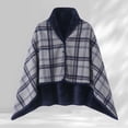 thumbnail image 2 of Shawl Wraps for Women Women's Winter Coral Fleece Double Layer Multifunctional Outdoor Cold Proof And Warm Plaid Blanket Home Shawl Navy, 2 of 3