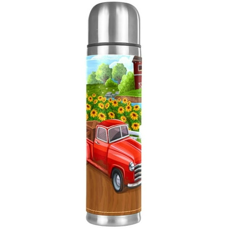 

Car in Farm Pattern Premium Insulated Water Bottle - Water Mug with Food-Grade PP Vacuum Insulated Leak-proof BPA-Free