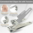 thumbnail image 4 of Brookstone Nail Clippers Set - Premium Stainless Steel Nail Clipper and Nail Cutter with Rubberized Non-Slip Grip, Includes Case and Tweezer, Two Nail Clippers for Precision Grooming (Grey), 4 of 7