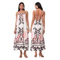 thumbnail image 2 of Women Casual Long Dress Print Spaghetti Strap Sleeveless Cami Dress Loose Tie-Up Backless Holiday Dress, 2 of 8