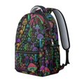 thumbnail image 2 of Mushroom and Psychedelic Black Pattern Backpack for School, Cute School Bag with Adjustable Shoulder Straps and Padded Back, 15.3"x11"x7.1", 2 of 5