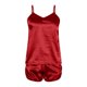 thumbnail image 4 of Conjunto de pijama sexy de seda para mujer: camisola y pantalones cortos de satén, tirantes finos en V, ropa de dormir tipo lencería para todas las estaciones, 4 of 5