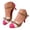 Pink, variant on Women's Kitten Heel Sandals Closed Toe Leather Dressy Heels Ankle Strap Party Shoe Ladies Color Blocking Work Sandal Size 7.5 White