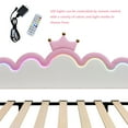 thumbnail image 5 of Bellemave Extendable Twin Size Upholstered Daybed with LED Light Princess Sofa Bed Frame with Crown-shaped Headboard and Armrest PU Leather Upholstered Daybed for Living Room, Bedroom, Pink, 5 of 11