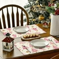 thumbnail image 4 of Luckky Christmas Placemats 12x18 Inches Set of 4, Green Tree Snowflake Xmas Winter Holiday Burlap Farmhouse Burlap Indoor Table Mats Decorations for Home Party, 4 of 7