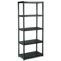 Gymax 5-Tier Storage Shelving Freestanding Heavy Duty Rack,36"L X 18"W X 73"H,Black
