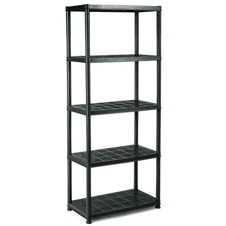 

Gymax Heavy Duty 18 W x 36 D x 73 H 5-Shelf Garage Shelves Black
