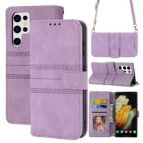 Decase Compatible with Samsung Galaxy S23 Ultra Wallet Case,Multi-Function Wallet Case,Magnetic Wallet Case with Card Holder,PU Leather Kickstand Flip Cover with Detachable Lanyard, Lightpurple