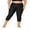Black-3/2 Length-Wave trim, variant on Sociala Womens Plus Size Capris High Waist Swimwear Bottoms Long Swim Shorts Tankini Bottom