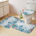 thumbnail image 4 of Summer Marine Life Bathroom Rugs Set Ocean Coral Starfish Green Seaweed Letter Print Non Slip Absorbent Soft Bath Mats 3 Piece Set with Bathroom Rug, U-Shaped Floor Mat, Toilet Seat Cover Small Size, 4 of 9