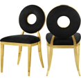 thumbnail image 1 of Meridian Furniture Carousel Black Velvet Dining Chair (Set of 2), 1 of 9