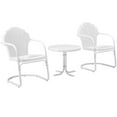 thumbnail image 1 of Crosley Furniture Tulip 3 Piece 22"Round Metal Patio Conversation Set in White, 1 of 7