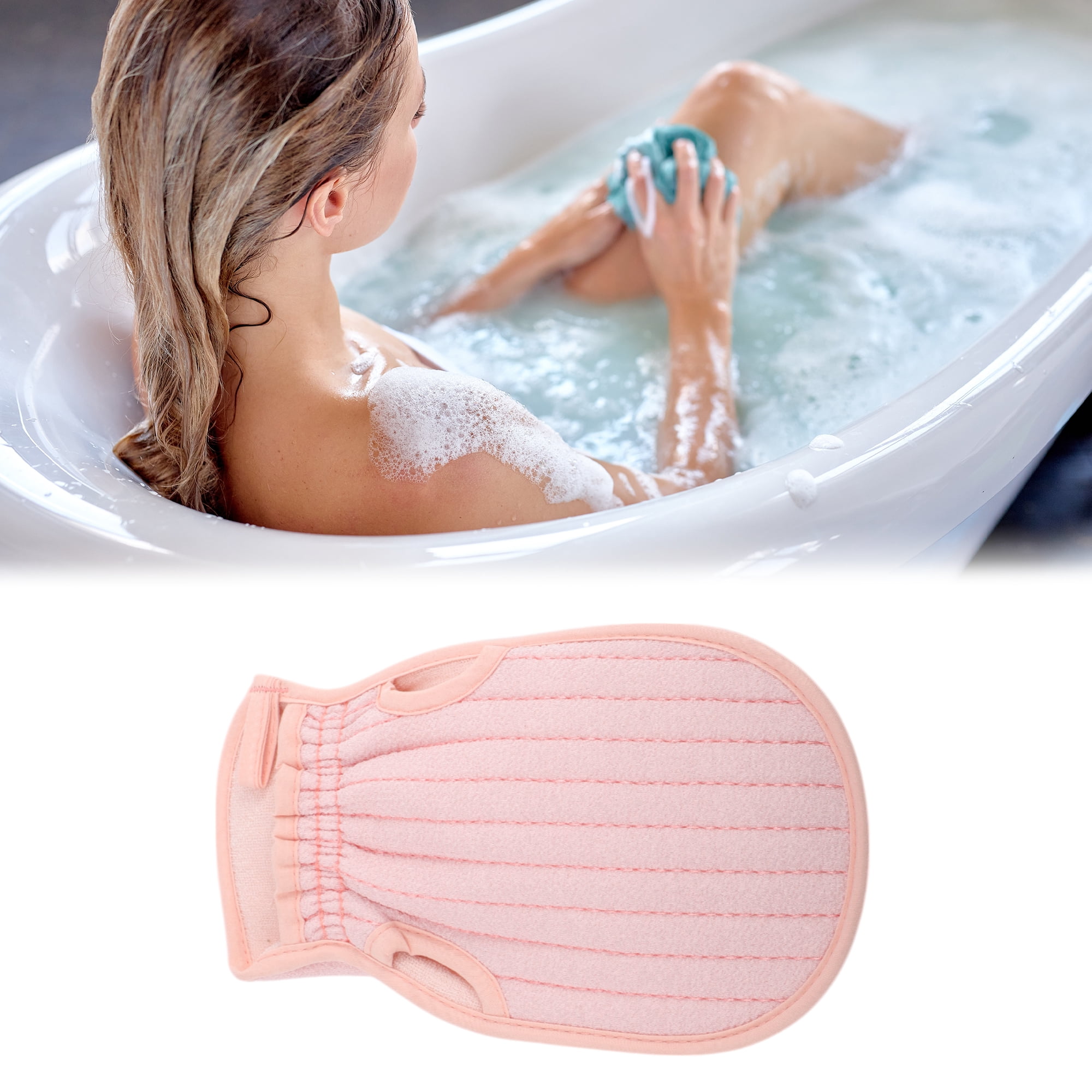 Unique Bargains Double-sided Bath Towel for Bathroom 5.51"x9.06" 1 Pc Pink