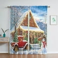 thumbnail image 5 of Yipa Christmas Tulle Window Curtain Voile Window Treatments Sheer Window Drapes Rod Pocket Curtain Panel Style A W:30"x H:65", 5 of 6