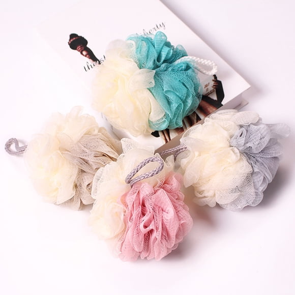 Bath Shower Loofah Sponges Mesh Pouf Balls For Women Men Body Exfoliating 50G Bathing Puffs Set Of 4
