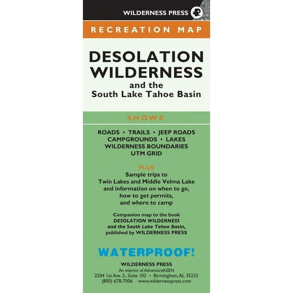 Wilderness Maps Map Desolation Wilderness and the South Lake Tahoe Basin: Recreation Map, (Paperback)