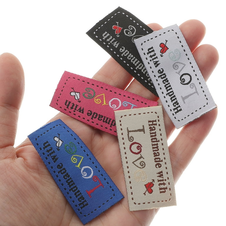 100pcs Handmade with Love Tags Sew In Labels Crochet Supplies Personalized Sewing  Labels 