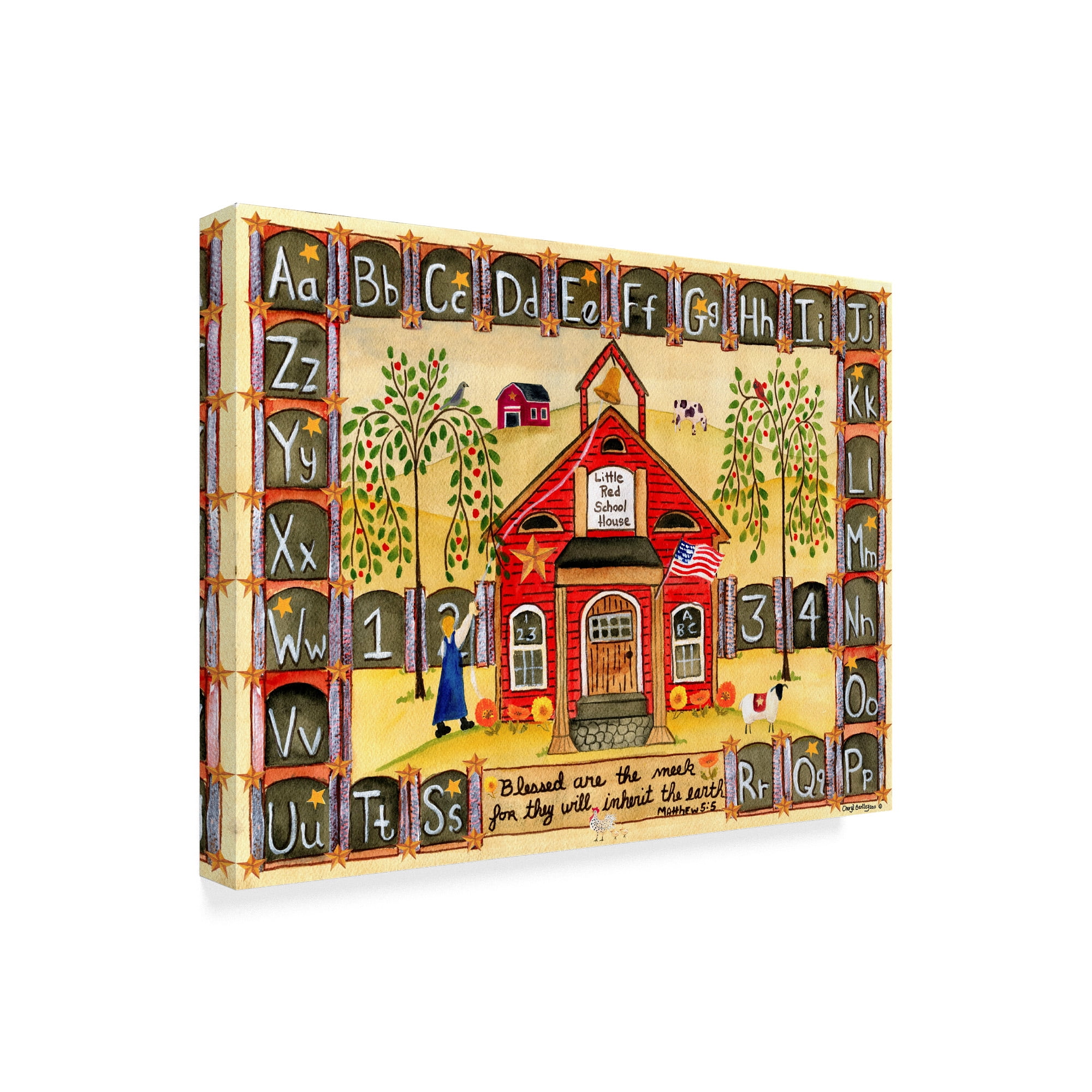 Trademark Fine Art 'Little Red School House' Canvas Art by Cheryl Bartley