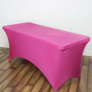 Efavormart 6 FT Fitted Fushia Rectangular Stretchy Spandex Tablecloth For Wedding Party Tradeshow Decor Decoration