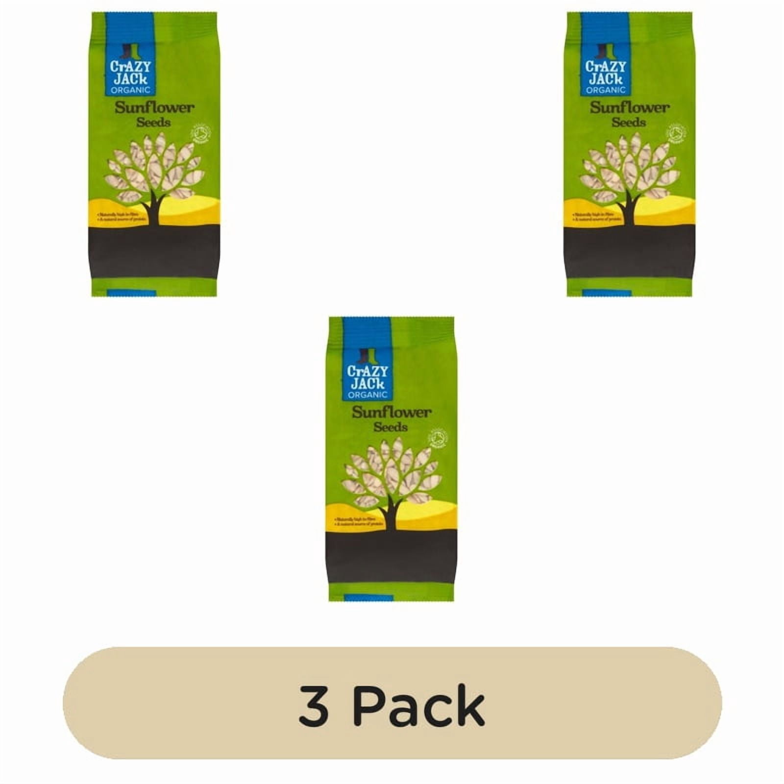 Crazy Jack Organic Sunflower Seeds 100g, British Import (Pack of 3)