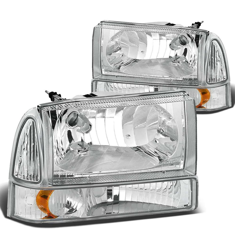 For 2000 to 2004 Ford F250 F350 F450 F550 Super Duty Excusion 4pcs Headlight+Bumper Lamp Kit