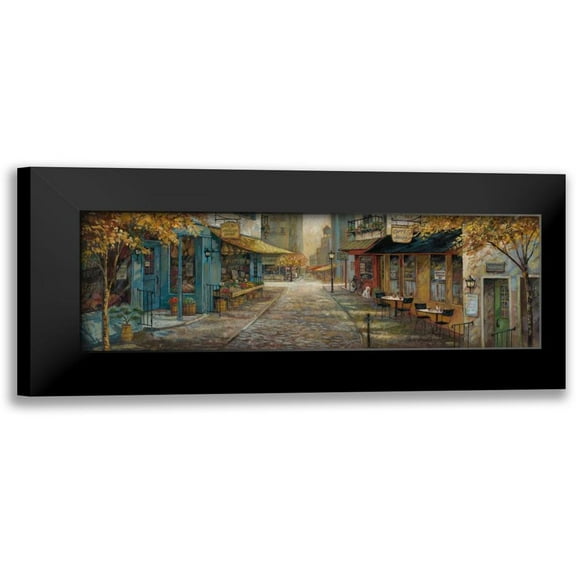 Manning, Ruane 14x7 Black Modern Framed Museum Art Print Titled - Embracing City Charm
