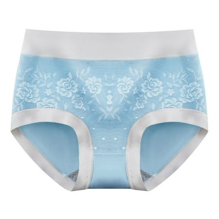Sdeycui Women s Briefs Underwear Cotton High Waist Tummy Control Panties Rose Jacquard Ladies Panty Soft Comfy Underpants