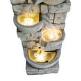 thumbnail image 3 of 5 Tiered Bowls Outdoor Water Fountain with LED Lights - 39.3" High Waterfall Fountain for Garden Patio Backyard Decking Décor, 3 of 12