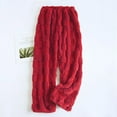 thumbnail image 2 of Feancey Women's Plush Fuzzy Pajama Pants Warm Cozy Pj Bottoms Winter Flannel Straight Leg Trousers Soft Casual Sleep Pants Red Free Size, 2 of 7