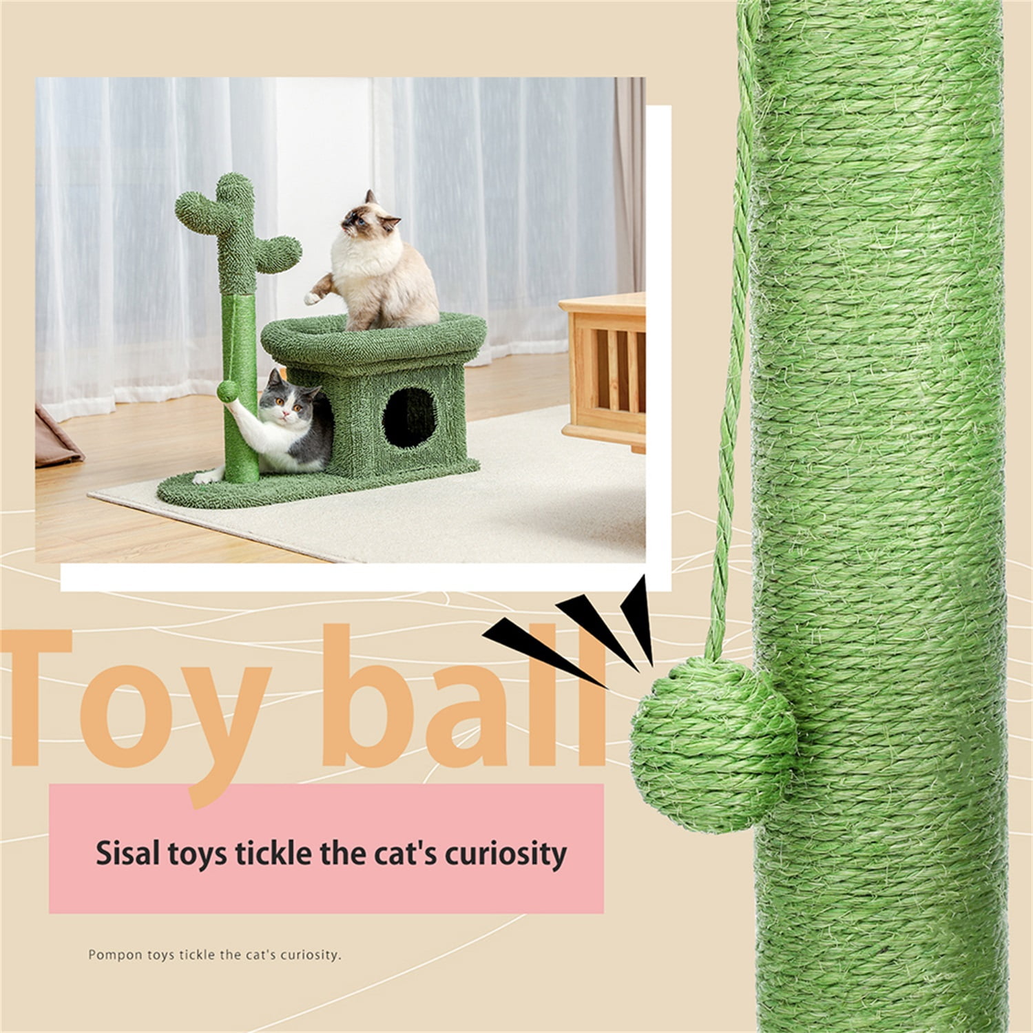 Pefilos 23" Cat Scratching Post, Small Cat Scratcher Tree for Indoor Cats with Removable Flower Cat Bed, Cat Tree Tower with Spring Ball, Red Pefilos 23" Cat Scratching Post, Small Cat Scratcher Tree for Indoor Cats with Removable Flower Cat Bed, Cat Tree Tower with Spring Ball, Red