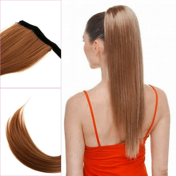 RENACLIPY Ponytail Hair Extensions for Women High Temperature Synthetic Light Brown 1 Piece