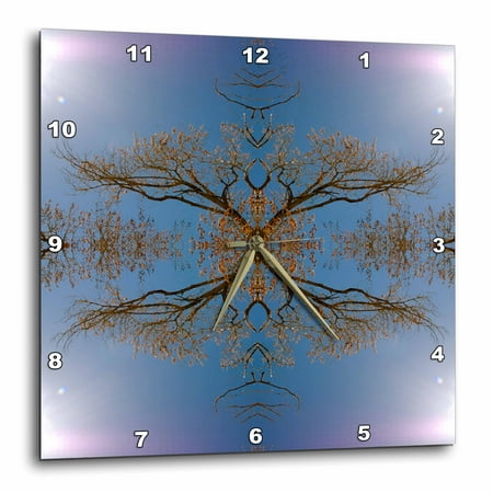 3dRose Sky Illuminated with Halos of Pink and Vines in the Forefront, Wall Clock, 10 by 10-inch