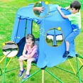 thumbnail image 2 of 10FT Kids Climbing Dome with Canopy and Playmat, Jungle Gym Geometric Dome Climber Play Center Outdoor for 3-10 Years Old, MAX 1000lbs, 2 of 7
