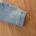 thumbnail image 6 of WhouRiu Girl' Denim Jacket with Sequin Pockets Button Denim Jacket Kids Comfy Fall Outerwear Jackets Blue,Sized 1-2, 6 of 8