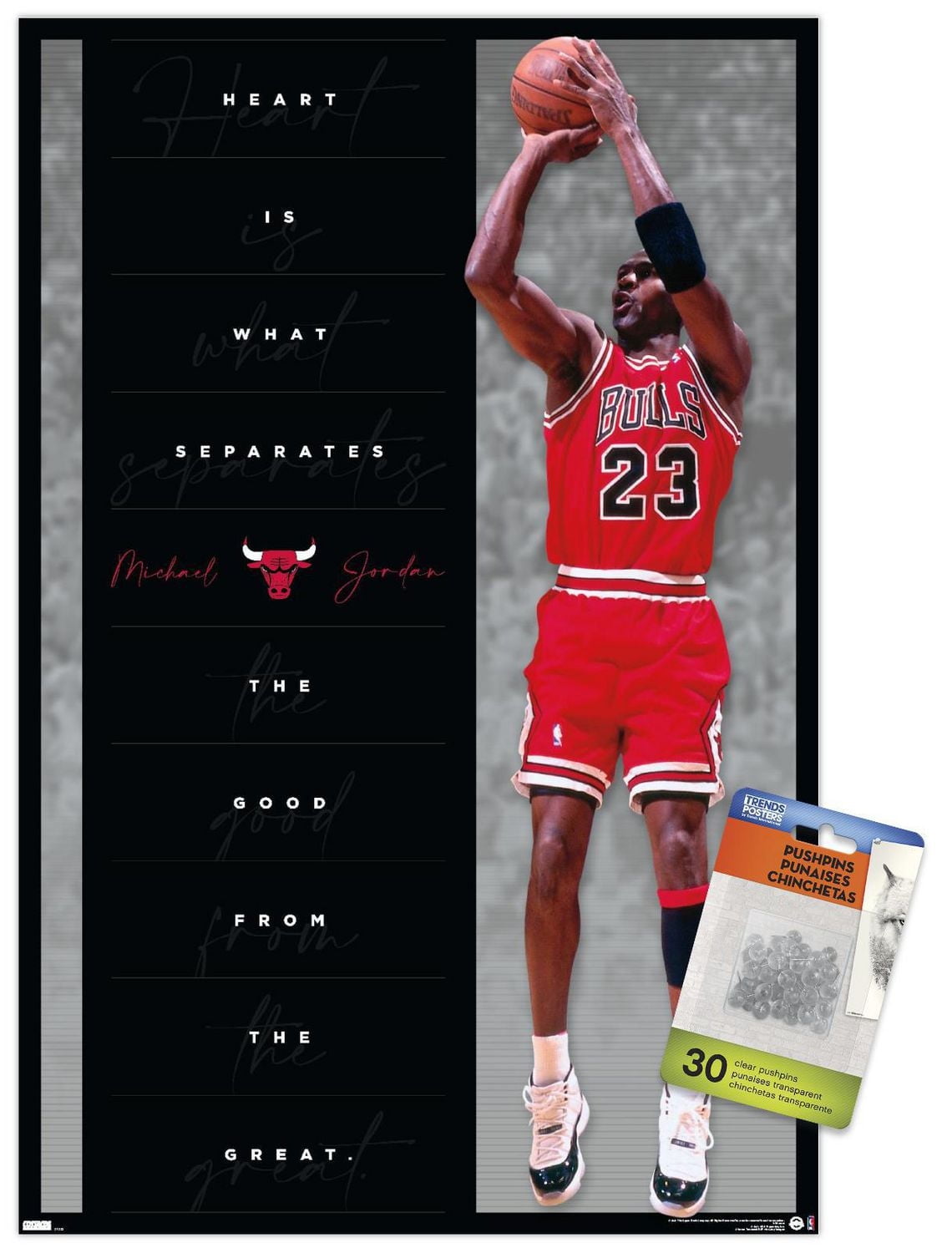 Michael Jordan - Heart Wall Poster